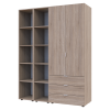 Kleiderschrank Doros Gelar Sonoma Eiche 2 Türen mit 2 offenen Regalböden 153,9x49,5x203,4 (42005045)