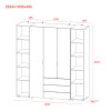 Kleiderschrank Doros Gelar Graphitgrau 3 Türen mit 2 offenen Regalböden 192,6x49,5x203,4 (42005060)