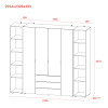 Kleiderschrank Doros Gelar Graphitgrau 4 Türen mit 2 offenen Regalböden 231,4x49,5x203,4 (42005064)
