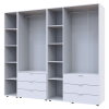 Kleiderschrank Doros Gelar Weiß 2+3 Türen mit offenem Regal 231,9x49,5x203,4 (42005032)