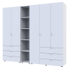 Kleiderschrank Doros Gelar Weiß 2+3 Türen mit offenem Regal 231,9x49,5x203,4 (42005032)