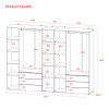 Kleiderschrank Doros Gelar Weiß 3+3 Türen mit offenem Regal 270,6x49,5x203,4 (42005036)