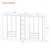 Kleiderschrank Doros Gelar Weiß 4+4 Türen mit offenem Regal 348,2x49,5x203,4 (42005040)