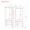 Kleiderschrank Doros Gelar Sonoma Eiche 2+2 Türen mit offenem Regal 193,2x49,5x203,4 (42005044)