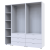 Kleiderschrank Doros Gelar Weiß 2+2 Türen mit offenem Regal 193,2x49,5x203,4 (42005031)
