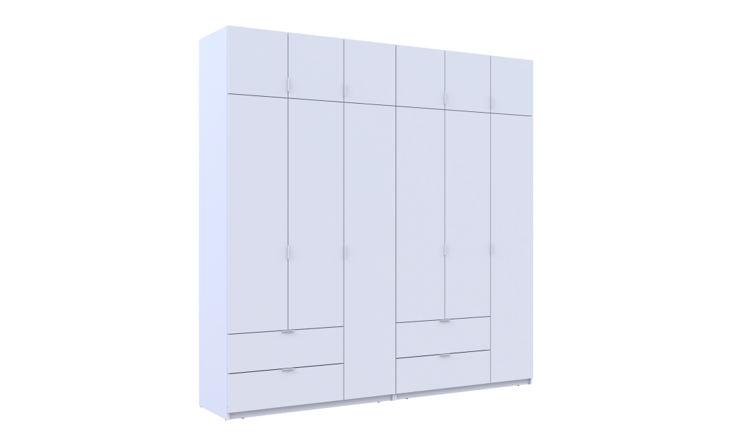 Kleiderschrank Doros Lukas Weiß 3+3 Türen 240x50x240 (42005106)