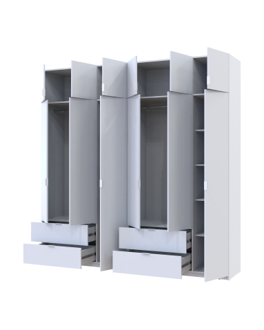 Kleiderschrank Doros Lukas Weiß 3+3 Türen 240x50x240 (42005106)