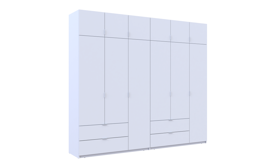 Kleiderschrank Doros Lukas Weiß 3+3 Türen 270x50x240 (42005114)