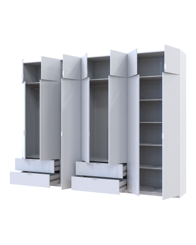 Kleiderschrank Doros Lukas Weiß 3+4 Türen 315x50x240 (42005134)