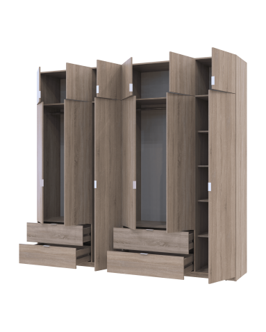 Kleiderschrank Doros Lukas Sonoma Eiche 3+3 Türen 255x50x240 (42005111)