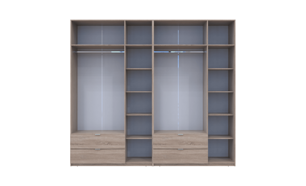 Kleiderschrank Doros Lukas Sonoma Eiche 3+3 Türen 270x50x240 (42005115)