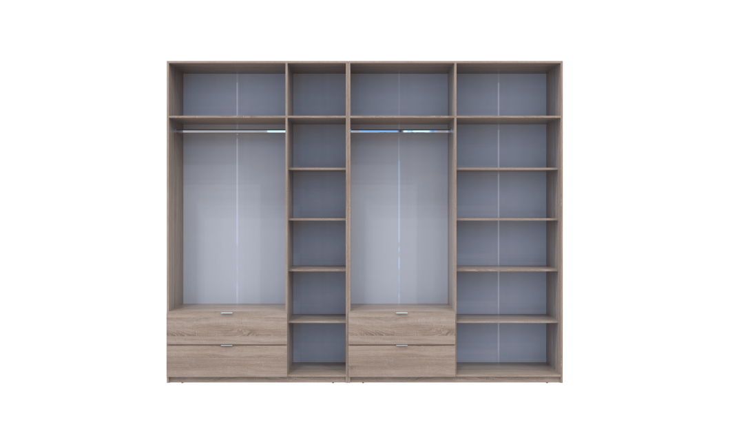 Kleiderschrank Doros Lukas Sonoma Eiche 3+4 Türen 295x50x240 (42005123)