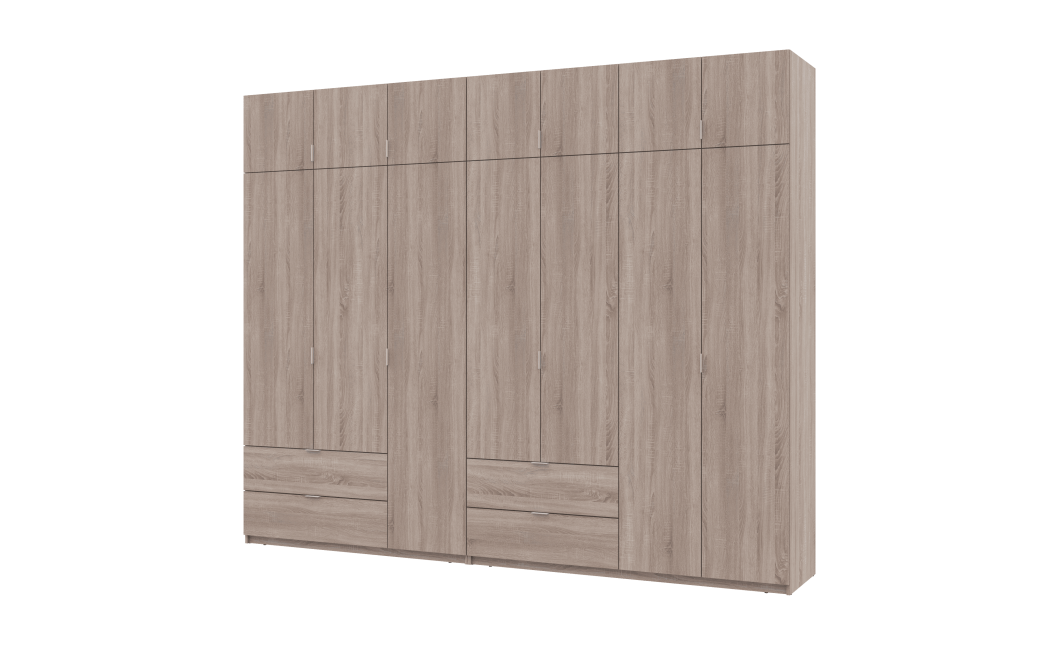 Kleiderschrank Doros Lukas Sonoma Eiche 3+4 Türen 295x50x240 (42005123)