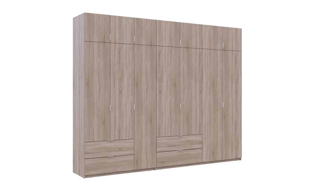 Kleiderschrank Doros Lukas Sonoma Eiche 3+4 Türen 300x50x240 (42005131)