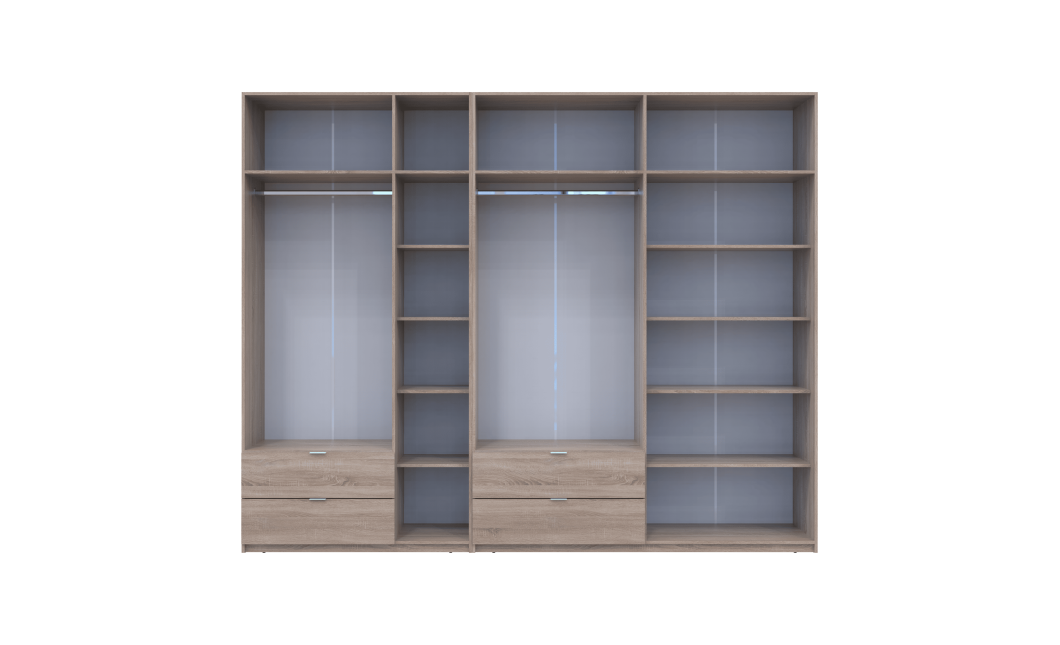 Kleiderschrank Doros Lukas Sonoma Eiche 3+4 Türen 300x50x240 (42005131)