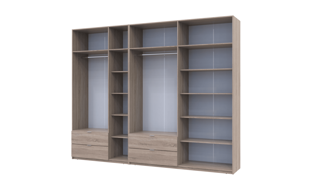 Kleiderschrank Doros Lukas Sonoma Eiche 3+4 Türen 300x50x240 (42005131)