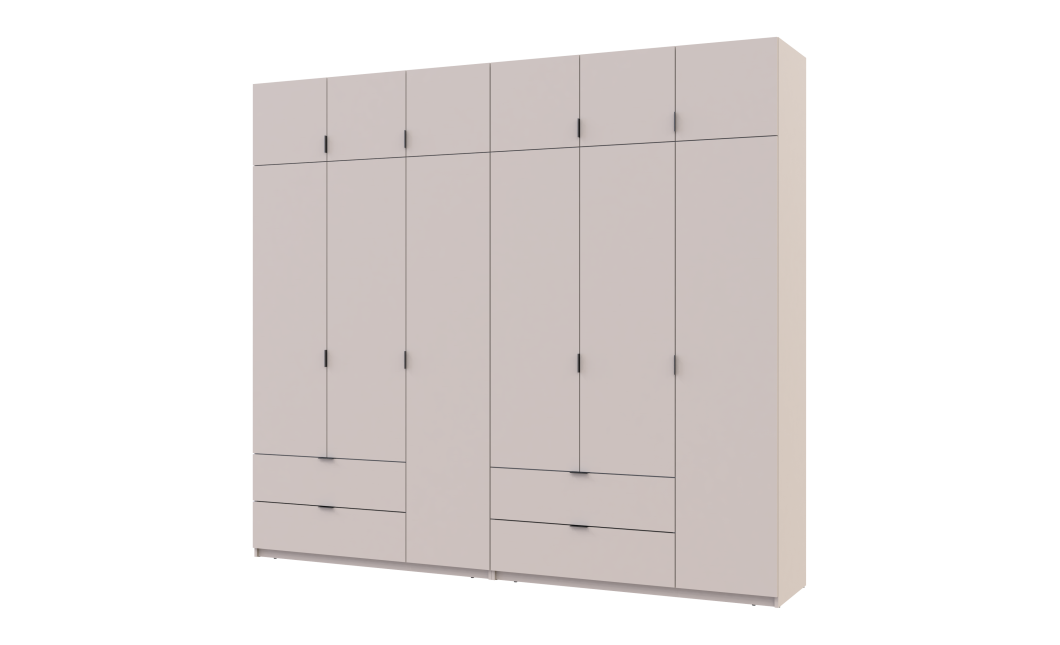 Kleiderschrank-Set Doros Lukas Kaschmir 3+3 Türen 270x50x240 (42005116)
