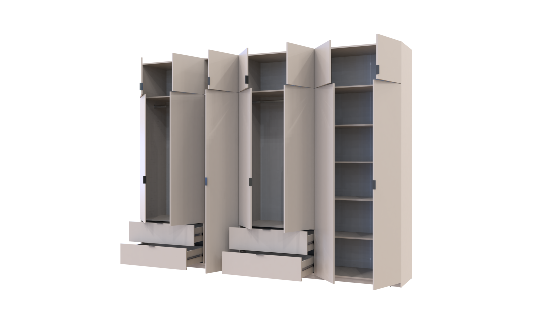 Kleiderschrank Doros Lukas Kaschmir 3+4 Türen 315x50x240 (42005136)