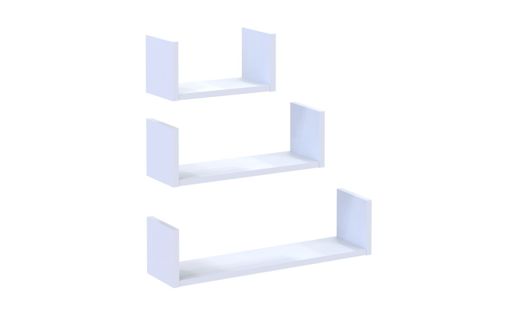 Regal-Set Doros Feel Weiß 3-teilig 30/45/60x15x15 (41516077)