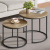 Couchtisch 2er-Set rund Sonoma Eiche/Schwarz (10028191)