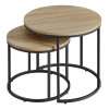 Couchtisch 2er-Set rund Sonoma Eiche/Schwarz (10028191)