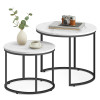Couchtisch 2er-Set rund Marmoroptik/Schwarz (10028031)
