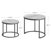 Couchtisch 2er-Set rund Marmoroptik/Schwarz (10028031)