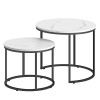 Couchtisch 2er-Set rund Marmoroptik/Schwarz (10028031)