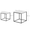 Couchtisch 2er-Set quadratisch Marmoroptik/Schwarz (10028061)