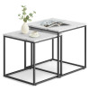 Couchtisch 2er-Set quadratisch Marmoroptik/Schwarz (10028061)
