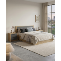 Bett Doros Rondi Doppelbett Eiche Artisan/Anthrazit 160x200 (44900532)