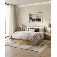 Bett Doros Rondi Doppelbett Eiche Artisan/Kaschmir 160x200 (44900531)