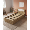 Bett Doros Rondi Einzelbett Eiche Artisan/Kaschmir 90x200 (44900529)