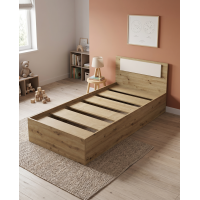 Bett Doros Rondi Einzelbett Eiche Artisan/Kaschmir 90x200 (44900529)