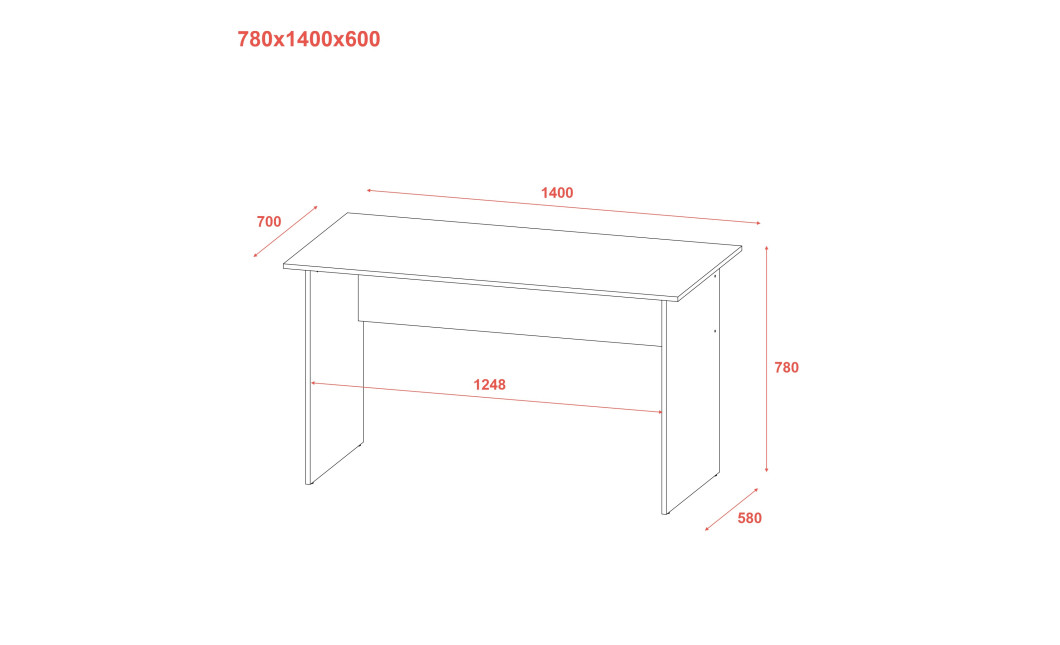 Schreibtisch Doros T1 Sonoma Eiche 140x70x75 (80339305)
