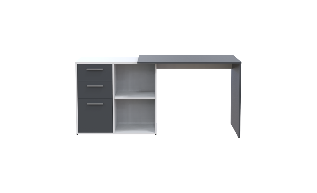Schreibtisch Doros T8 Weiß Graphitgrau 100x83x75 (41516125)