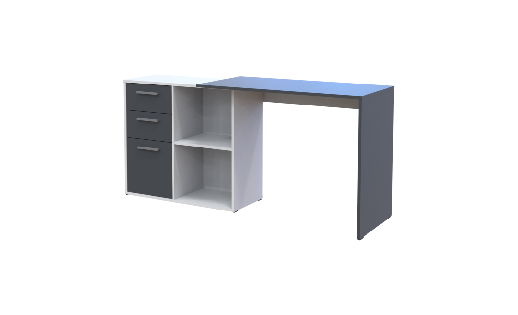 Schreibtisch Doros T8 Weiß Graphitgrau 100x83x75 (41516125)
