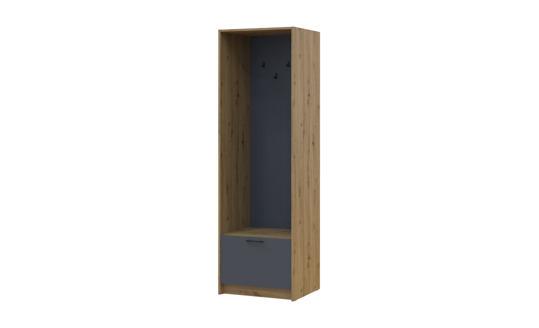 Offenes Regal Doros Rondi Artisan Eiche / Graphitgrau 60x52x195 (41516243)
