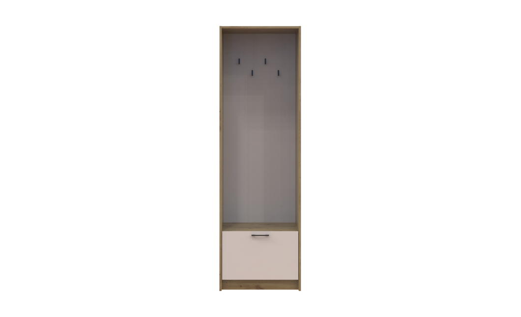 Offenes Regal Doros Rondi Artisan Eiche / Kaschmir 60x52x195 (41516242)