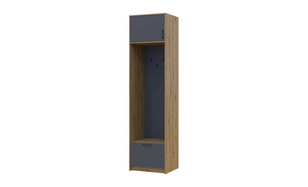 Offenes Regal Doros Rondi mit Aufsatz Artisan Eiche / Graphitgrau 60x52x236 (42005265)