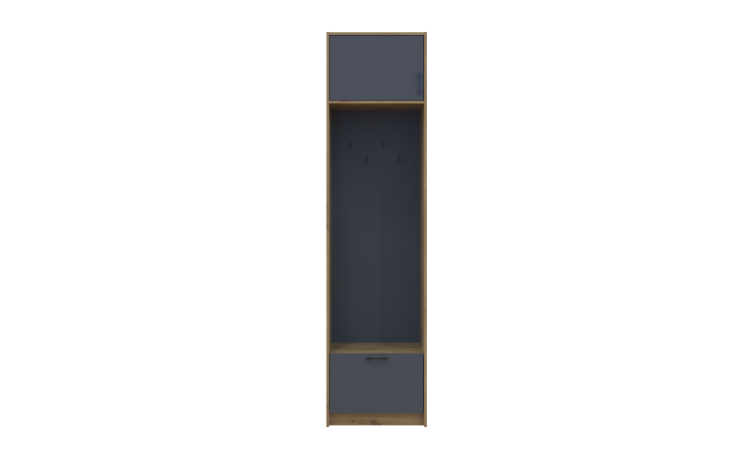 Offenes Regal Doros Rondi mit Aufsatz Artisan Eiche / Graphitgrau 60x52x236 (42005265)