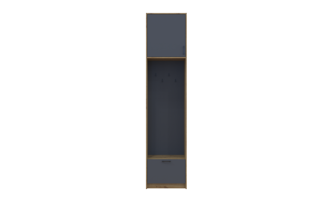 Offenes Regal Doros Rondi mit hohem Aufsatz Artisan Eiche / Graphitgrau 60x52x260 (42005267)