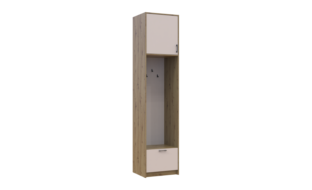 Offenes Regal Doros Rondi mit hohem Aufsatz Artisan Eiche / Kaschmir 60x52x260 (42005266)