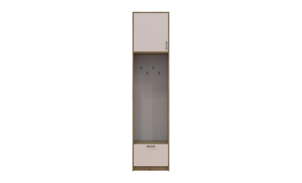 Offenes Regal Doros Rondi mit hohem Aufsatz Artisan Eiche / Kaschmir 60x52x260 (42005266)