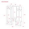 Flurschrank Doros Sola Sonoma Eiche / Weiß mit Spiegel 165x40x215 (42005147)