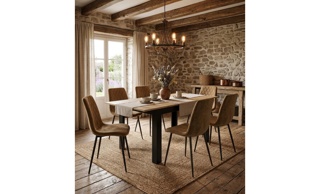 Ausziehtisch NP 120–160x80 Artisan Eiche + Schwarz (100155171)