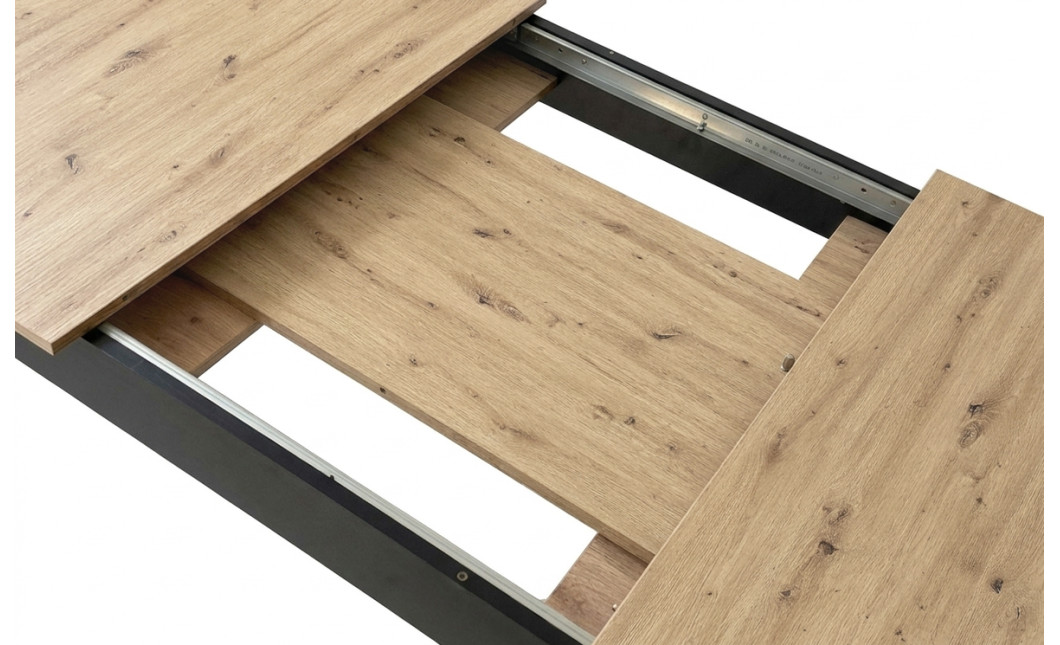 Ausziehtisch NP 120–160x80 Artisan Eiche + Schwarz (100155171)