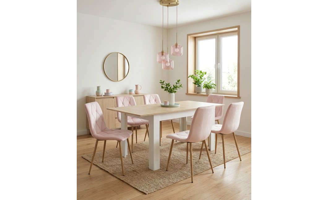 Ausziehtisch NP 120–160x80 Sonoma Eiche + Weiß (100155181)