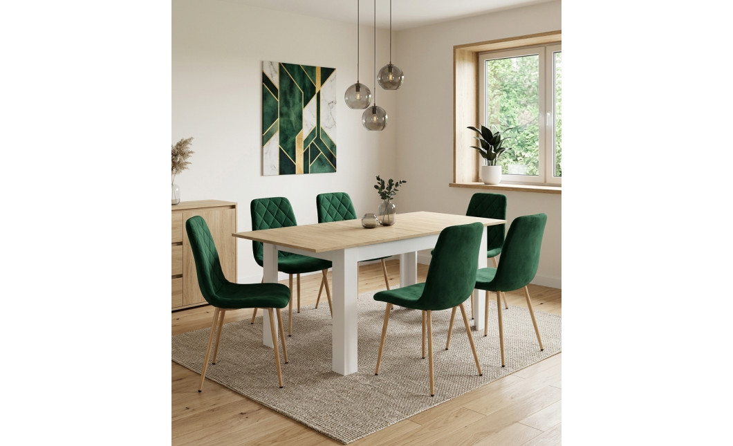 Ausziehtisch NP 120–160x80 Sonoma Eiche + Weiß (100155181)