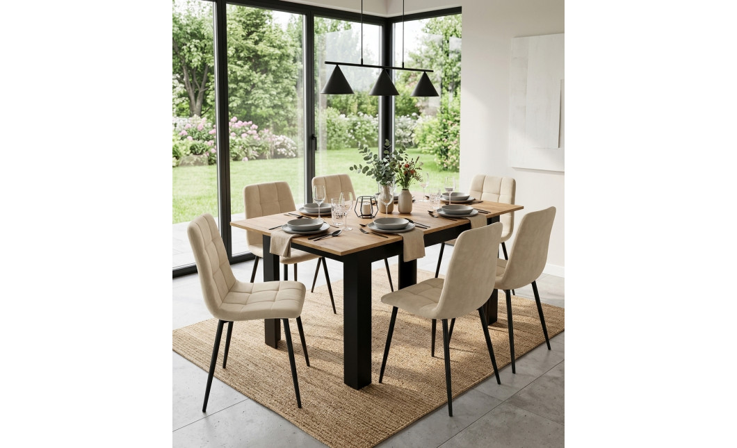 Ausziehtisch NP 120–160x80 Craft + Schwarz (100155161)